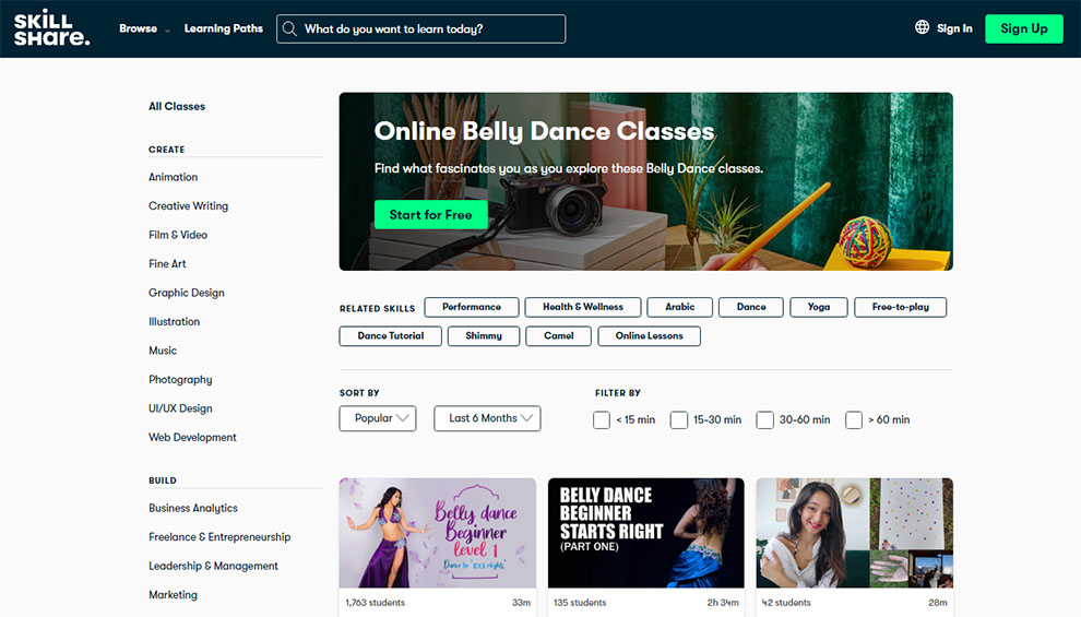 Online Belly Dance Classes