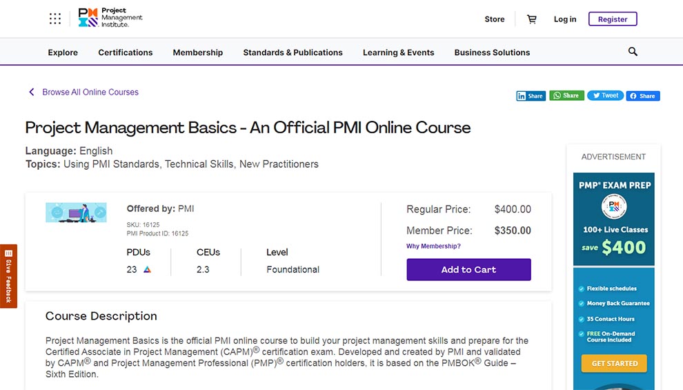 Project Management Basics - An Official PMI Online Course