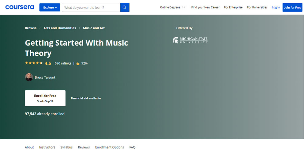 Best for Basics:Getting Started With Music Theory –by the Michigan State University