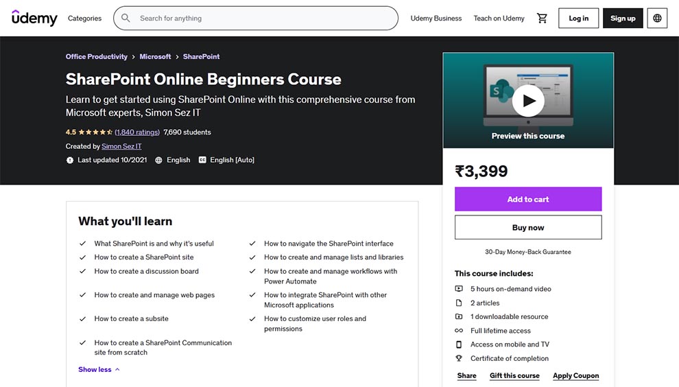 SharePoint Online Beginners Course