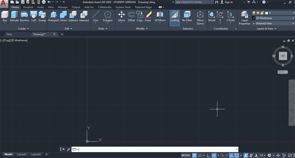 The display of AutoCAD 3D Basic
