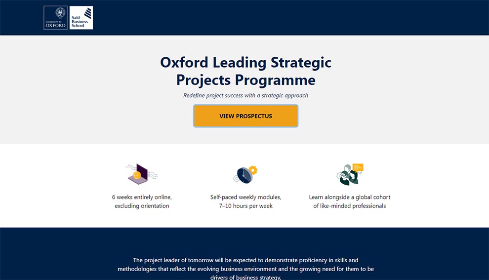 Oxford Leading Strategic Projects Programme