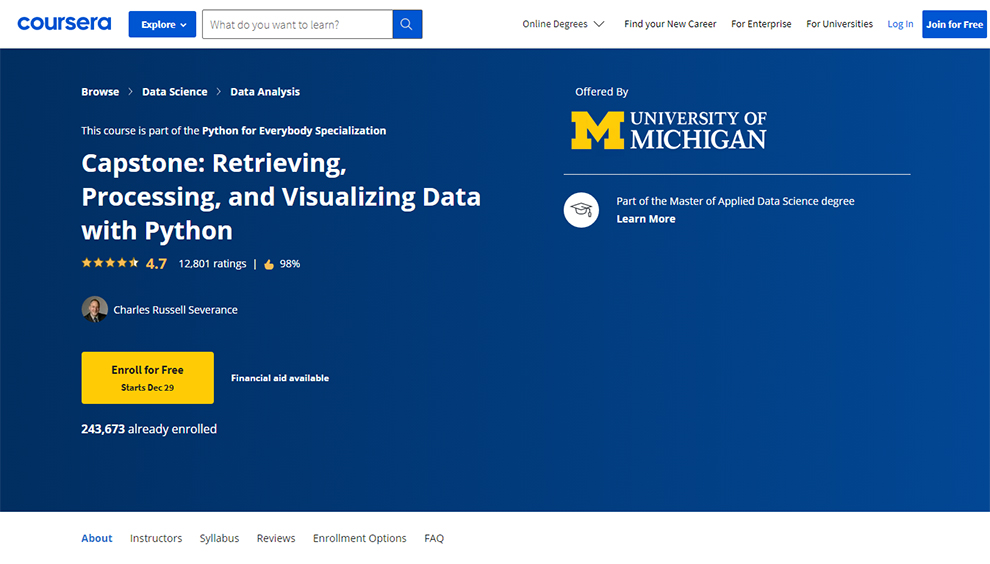 Capstone: Retrieving, Processing, and Visualizing Data with Python