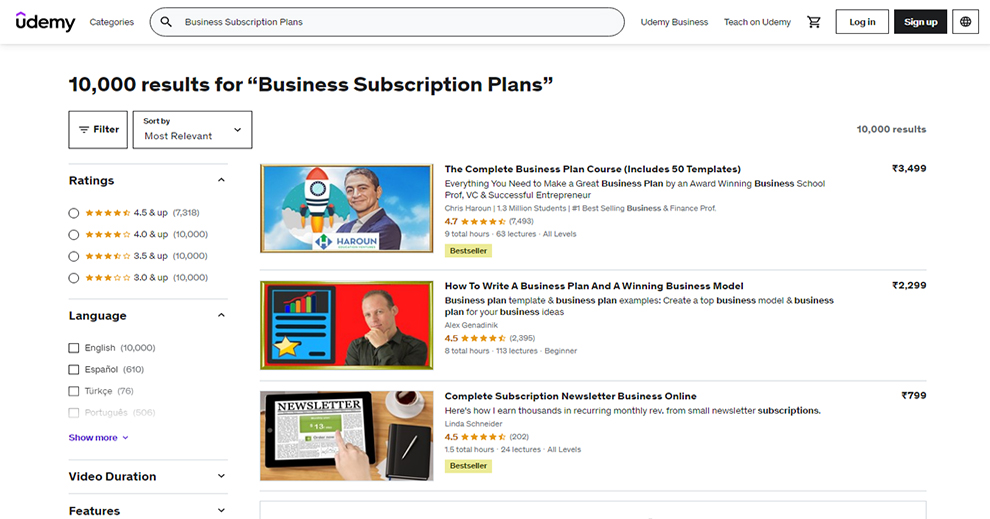 Business Subscription Plans