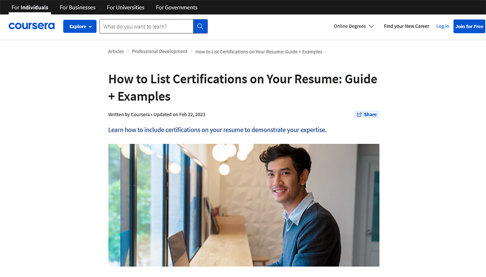 Coursera Certificate Valid For A Resume