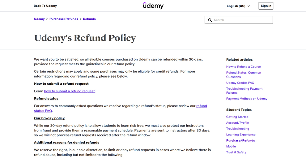 Udemy’s Payment Procedure 