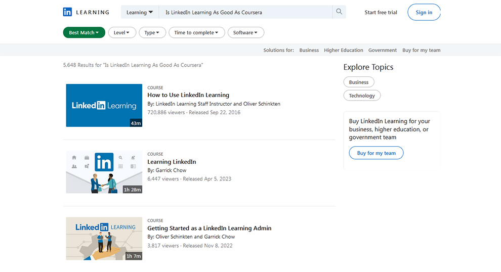 LinkedIn Learning As Good As Coursera