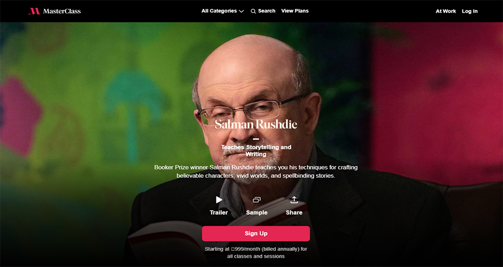 Salman Rushdie Teaches Storytelling and Writing