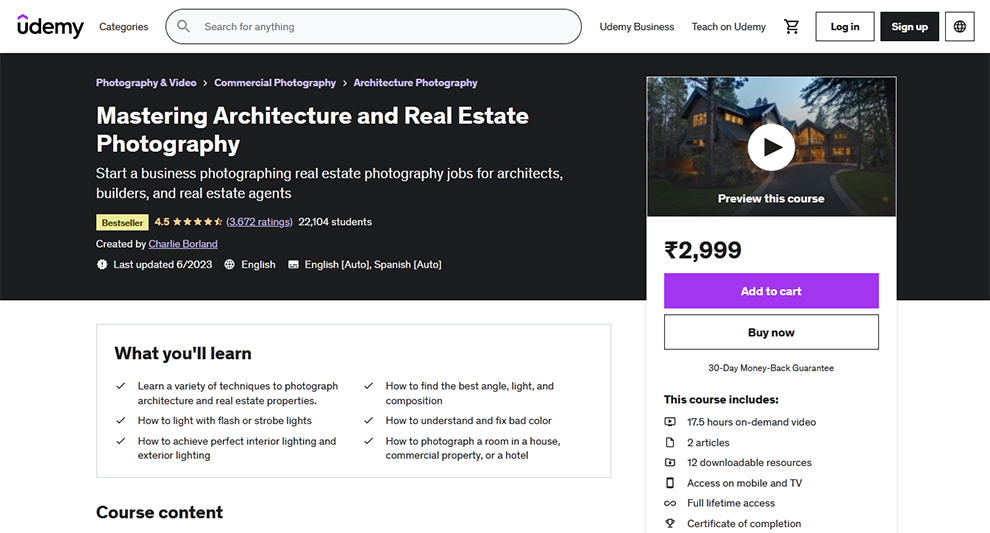 Mastering Architecture and Real Estate Photography - Udemy